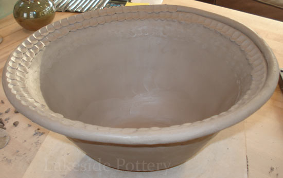 rim can stay rough for a handmade look