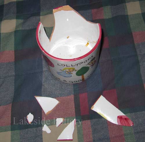 Broken jug - multiple breaks and a crack