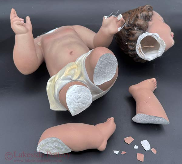 Plaster statue - baby Jesus -  repair process