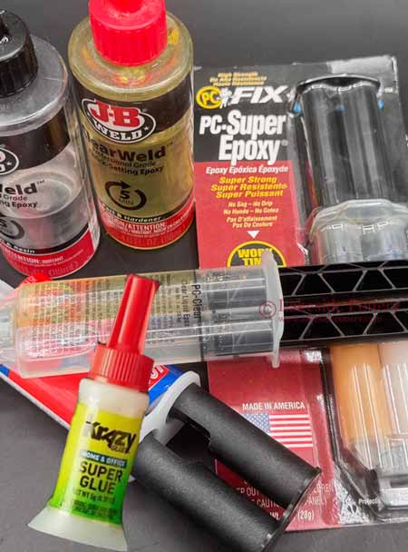 Pottery, ceramic and sculpture repair adhesives
