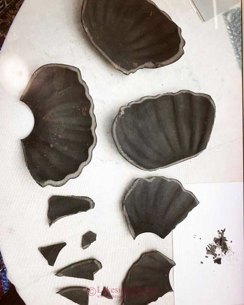 Broken Native American Pit-Fired Pottery